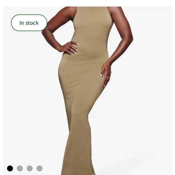 Skims Khaki Smooth Lounge Open Back Maxi Dress - NWT - Picture 3 of 8